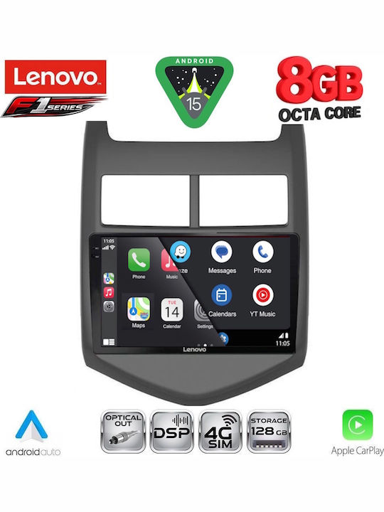 Lenovo Car Audio System for Chevrolet Aveo 2011-2014 (Bluetooth/USB/WiFi/GPS/Apple-Carplay/Android-Auto) with Touch Screen 9"