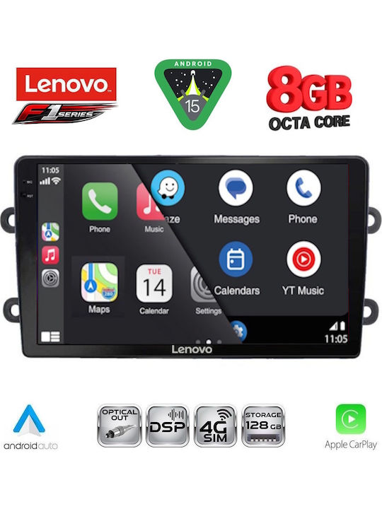 Lenovo Car Audio System for Dacia Duster 2012-2019 (Bluetooth/USB/WiFi/GPS/Apple-Carplay/Android-Auto) with Touch Screen 9"