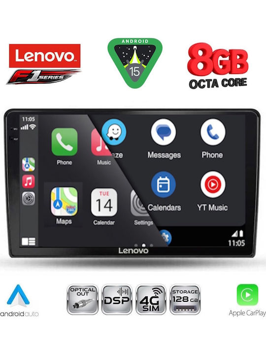 Lenovo Car Audio System for Dacia Duster 2012-2019 (Bluetooth/USB/WiFi/GPS/Apple-Carplay/Android-Auto) with Touch Screen 9"