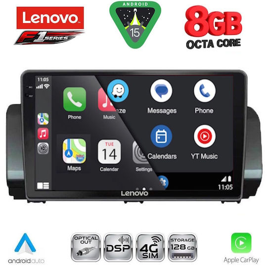Lenovo Car Audio System for Dacia Logan / Sandero / Jogger 2020 (Bluetooth/USB/WiFi/GPS/Apple-Carplay/Android-Auto) with Touch Screen 9"