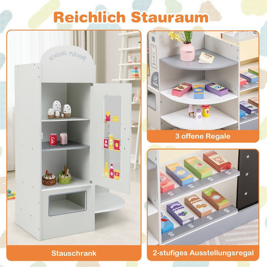 Costway Kids Supermarket Set with Cash Register & Vending Machine & Board