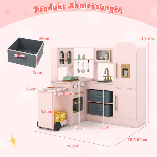 Costway Kinderküche Aus Hölzern Für 3+ Jahre