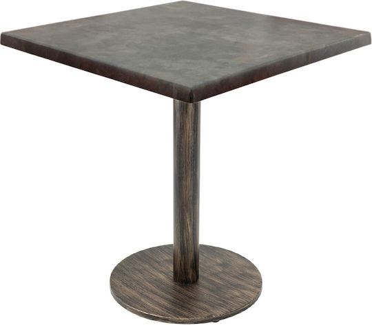 Masă Bar Cafe 80x80x74 Vintage Bronz Antic