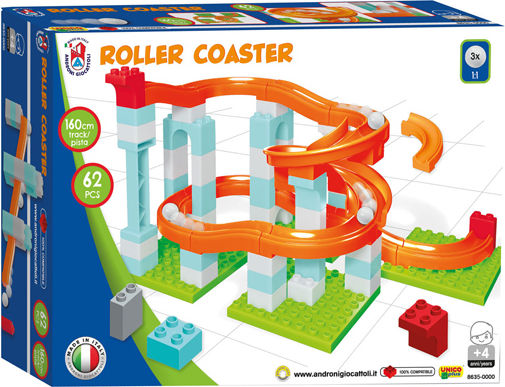 Androni Giocattoli Building Blocks Construction Track with Balls Roller Coaster for 4+ Years 62 Pieces