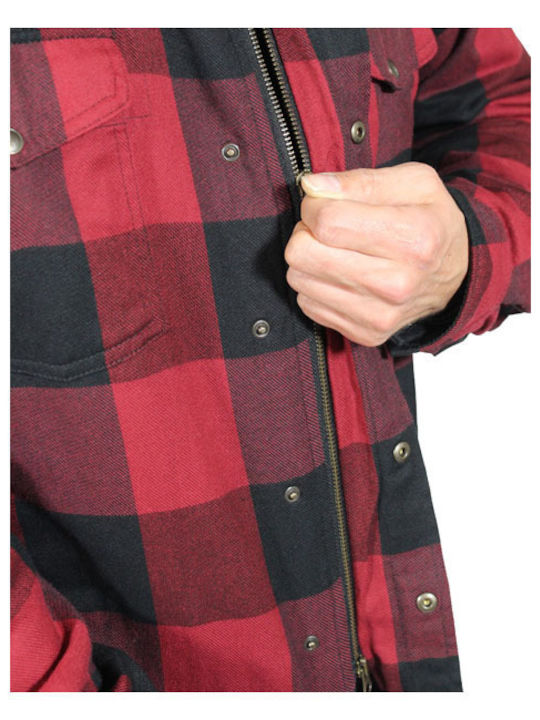 John Doe Motoshirt Χειμερινό Ανδρικό Μπουφάν Μηχανής Κόκκινο