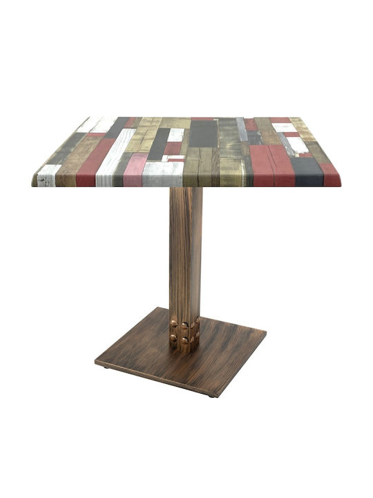 Wood Bar Table for Small Outdoor Spaces Bronze 80x80x74cm