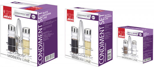 Set Modern Line Ulei De Măsline 4 Piese Suport Din Oțel Inoxidabil N-410 Mn010646