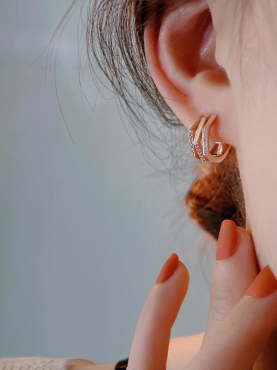 Einzelner Ohrring aus Silber Vergoldet mit Steinen