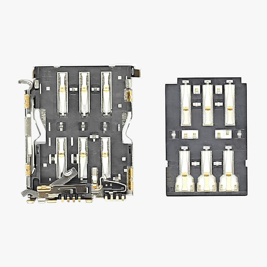 Cititor Card SIM Clappio Compatibil Galaxy S22 S22+ S22 Ultra Slot Nano SIM Argintiu