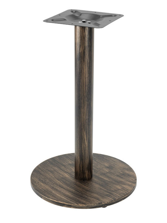Masă Bar Pentru Spații Mici Exterioare Din Lemn Cu Ramă Metalică Vintage Bronz 60x60x74cm