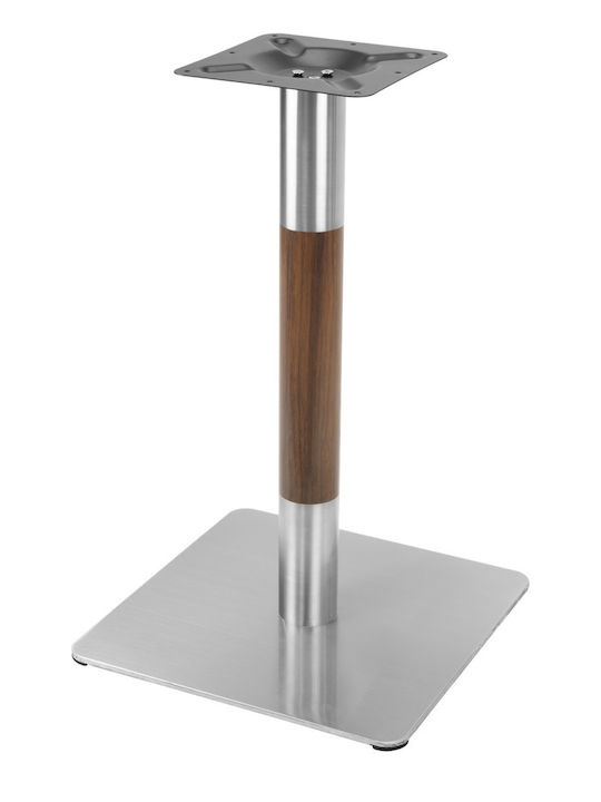 Masă Bar Pentru Spații Mici Exterioare Din Lemn Cu Ramă Metalică Dark Seagrass Argintiu 70x70x74cm