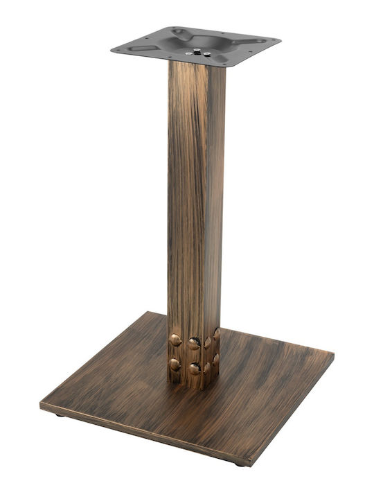 Masă Bar Pentru Spații Mici Exterioare Din Lemn Cu Ramă Metalică Vintage Bronz 80x80x74cm