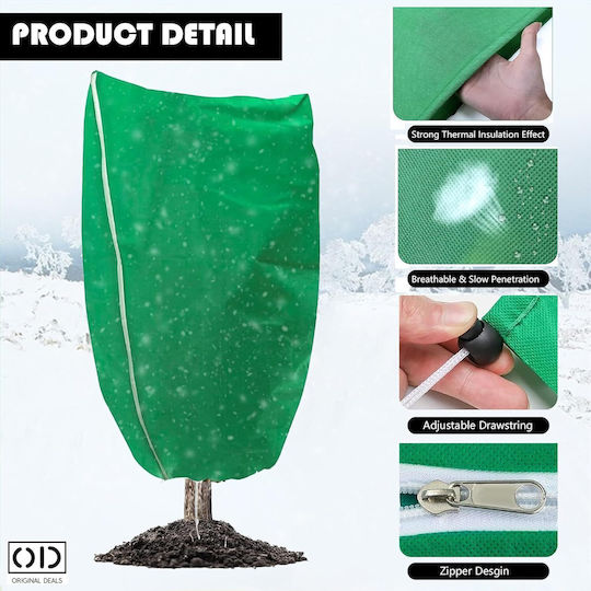 Original Deals Anti-Frost Sack Cover Trees Flowers Outdoor Plants Protects Against Snow Frost Birds Harmful Insects Waterproof Material Zipper Drawstring Size 200 x 240 Cm Green
