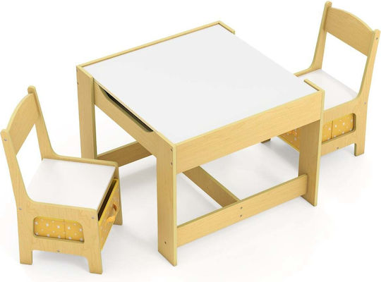 Kids Table and Chairs Set for Painting Yellow Costway