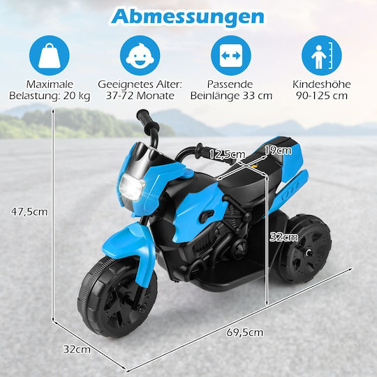 Kids Motorbike Electric 6 Volt Blue