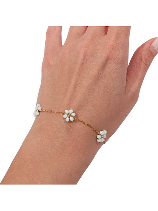 Awear Damen Armband mit Design Blume aus Stahl