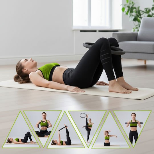 Inel Fitness Exerciții Zola Mânere Ergonomice Tonifiere Creșterea Rezistenței 38 Cm Gri