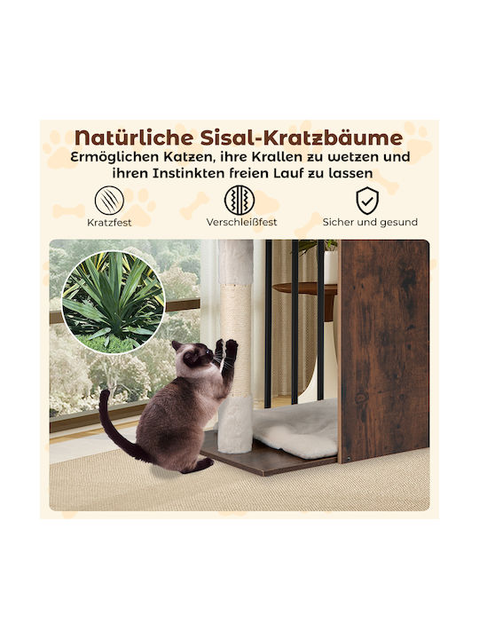 Costway Котешко драскало Дървета за котки Кафяв 60x40x112см.