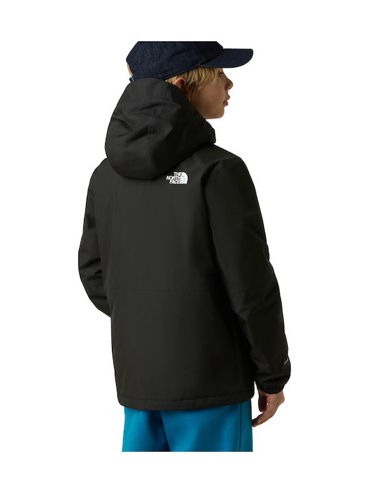 Waterproof Kids' Sports Jacket Windproof with Lining & Hood Black Antora