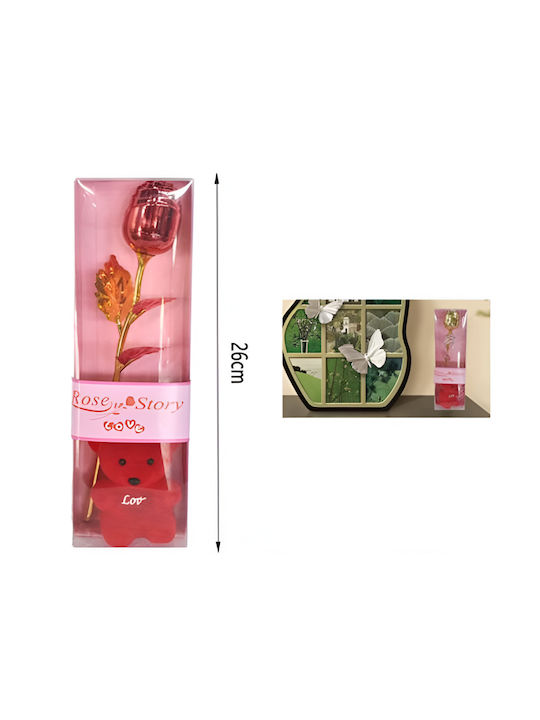 Gold Rose Teddy Bear Gift Box