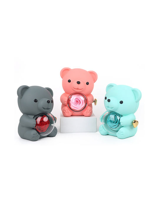 Drehbares Teddybär Rosen Schmuckkästchen Rosa