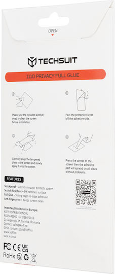 Techsuit Full Glue Privacy Full Face Tempered Glass Μαύρο (Redmi Note 15 Pro 5G)