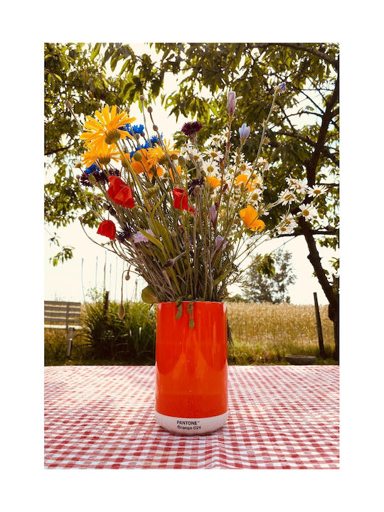 Pantone Decorative Vase Red 10.2x10.2x16.9cm