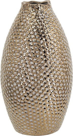 Artekko Βάζο Κεραμικό Lidded Χρυσό Φ13.5xΥ28cm