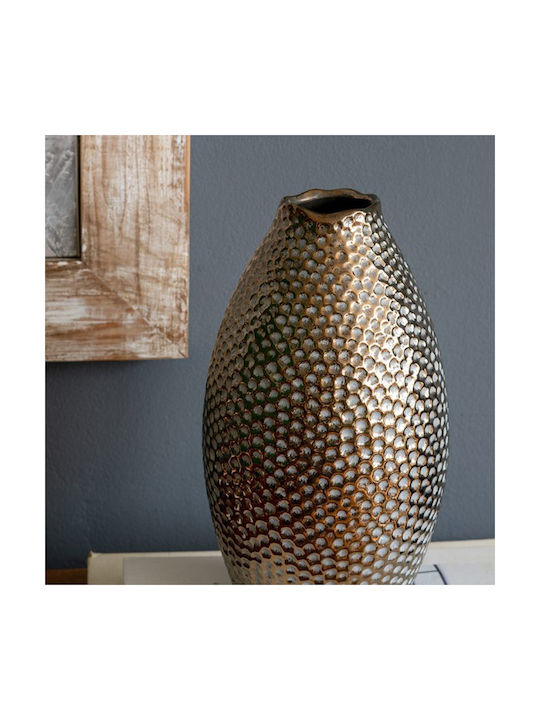 Artekko Декоративна ваза Керамика Lidded Златист 13.5x13.5x28см 1бр