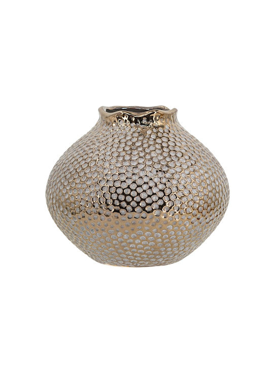 Artekko Vază Decorativă Ceramică Lidded Auriu 21x18x21cm 1buc