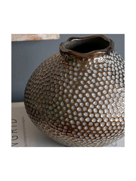 Artekko Vază Decorativă Ceramică Lidded Auriu 21x18x21cm 1buc