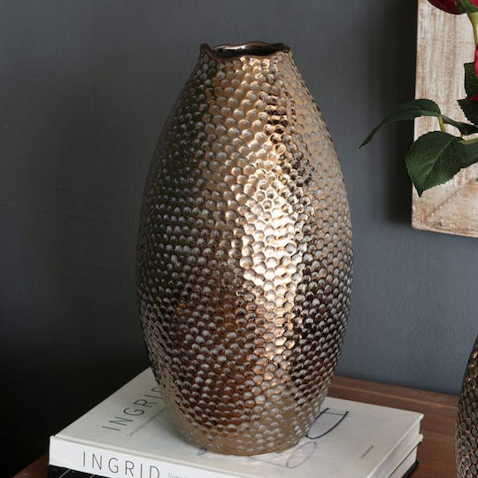 Artekko Decorative Vase Lidded Gold 18x18x32cm