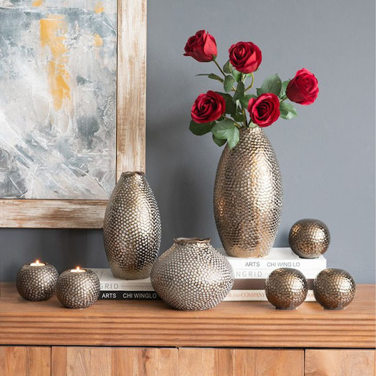 Artekko Decorative Vase Lidded Gold 18x18x32cm
