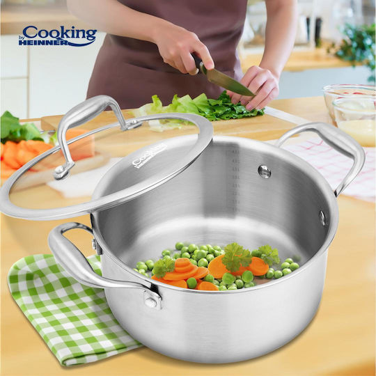 Heinner Atomic3 Βαθιά Ανοξείδωτη Κατσαρόλα 5lt / 24cm