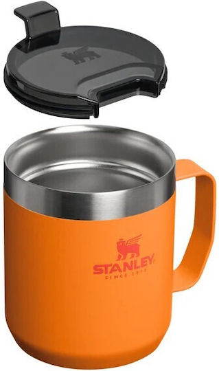 Stanley Classic Legendary Camp Mug Glass Thermos Stainless Steel Plastic BPA Free 350ml Goldenrod Coral With Handle