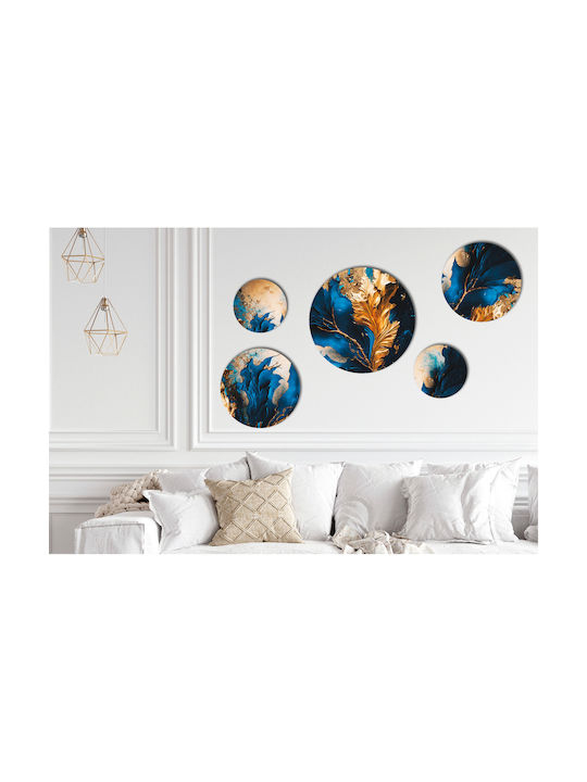 Tablouri Rotunde Decorative De Perete Albastre Pentru Living Dormitor Cameră