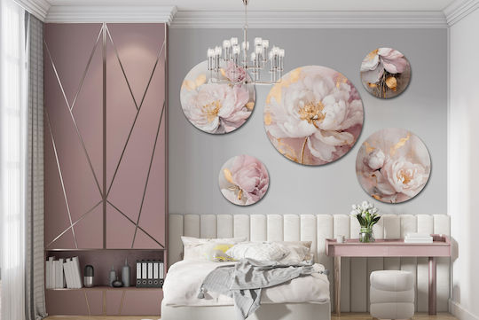 Okrągłe Obrazy Na Ścianę Oryginalna Dekoracja Ścienna Do Salonu Róż Glamour
