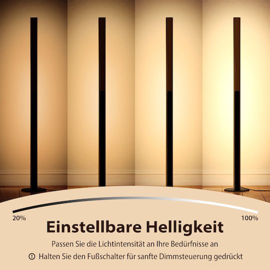 Costway LED Stehleuchte H122xB18cm. mit Einstellbarem Weißem Licht