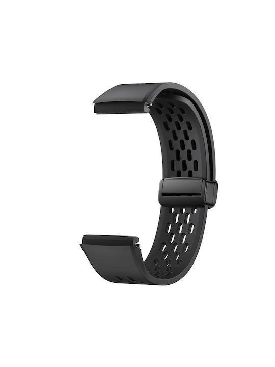Magnetisches Zusammenklappbares Schwarz Verschluss mit Schnalle Silikon Huawei Watch Gt 6 Pro Schwarz Magnetisches Zusammenklappbares Schwarz Verschluss mit Schnalle Silikon Huawei Watch Gt 6 Pro Schwarz