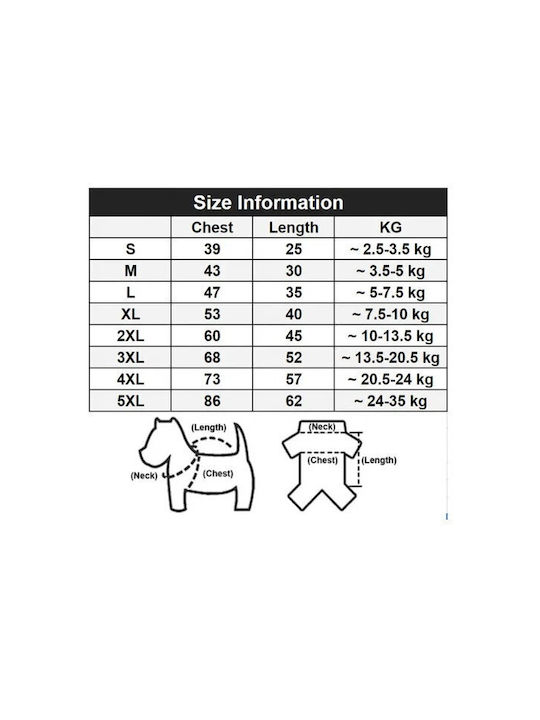 Зимен Суитшърт За Куче Adidog 24kg-35kg 5XL Син Oem