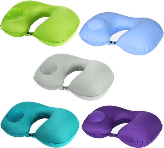 Inflatable Silk Travel Pillow Blue