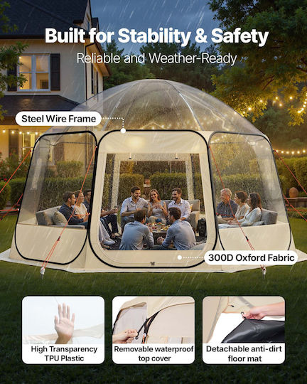 Vevor Winter Camping Tent Pop Up Transparent 458x432x230cm