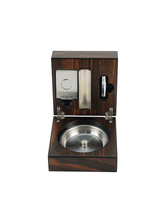 Raki Foldable Cigar Ashtray Set Cutter Puncher 12x12x7cm