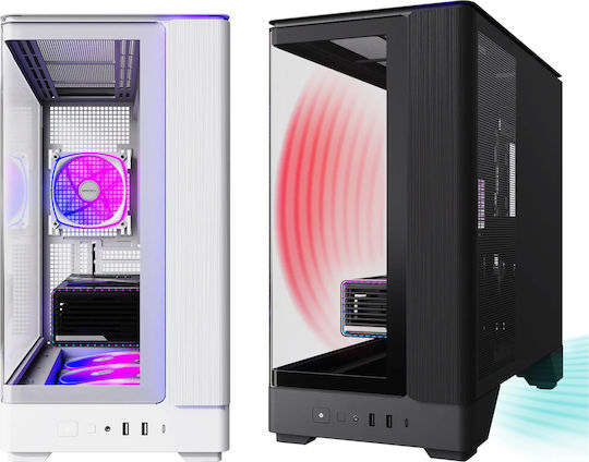 Montech King 45 Pro Gaming Midi Tower Computer Case with Side Window White