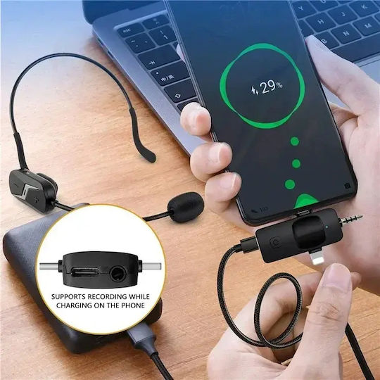 Andowl MIC80 Ασύρματο Μικρόφωνο Κεφαλής Δημοσιογραφικό