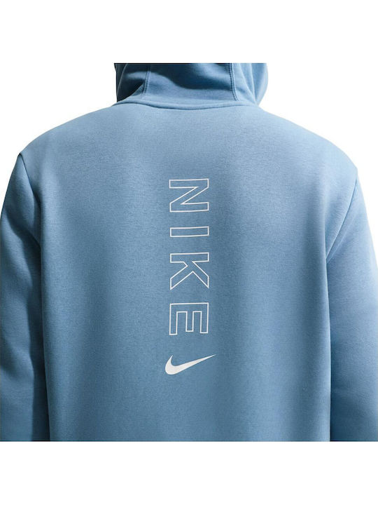 Sportswear Club Fleece Cardigan With Light Blue Hood