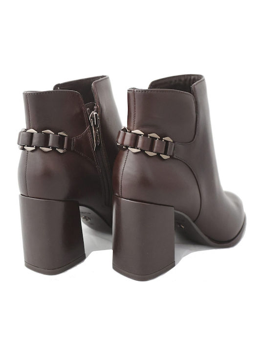Leder Stiefeletten Damen Braun