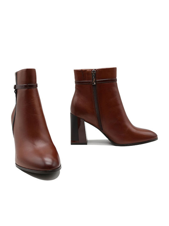 Leder Stiefeletten Damen Braun