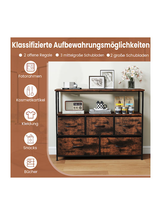 Shelf Wall Rustic Coffee 100x30x80cm