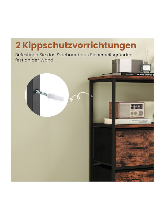 Shelf Wall Rustic Coffee 100x30x80cm